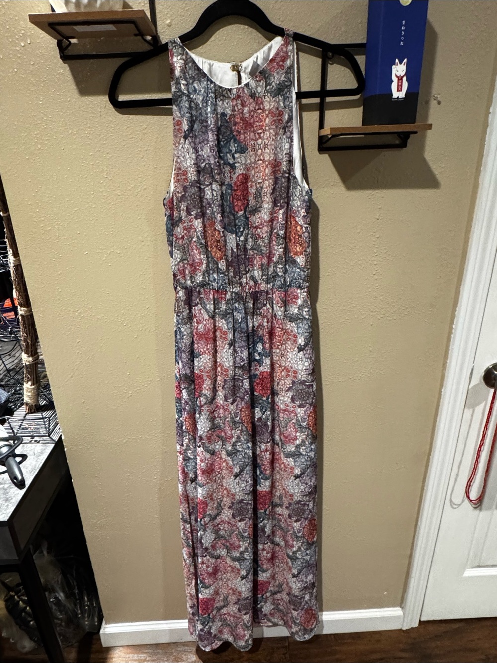 H&M Sleeveless Floral Maxi Dress in Red, Gray and Navy